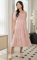 Ada Floral Nursing Dress in Pink