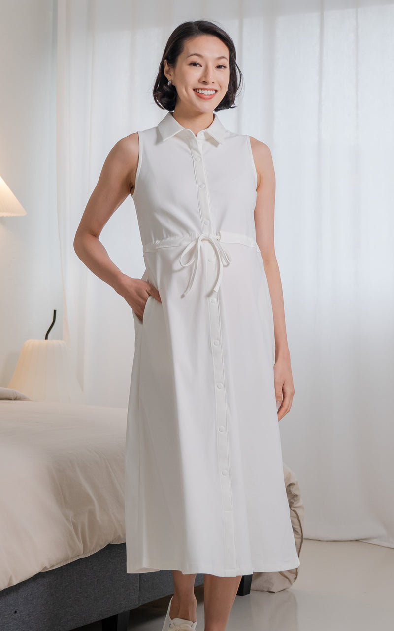 Aitana Nursing Dress in White