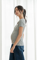 Alani Knitted Nursing Top in Dark Grey