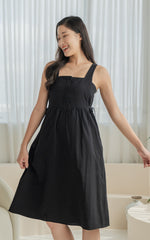 Amara Lines Nursing Dress in Black