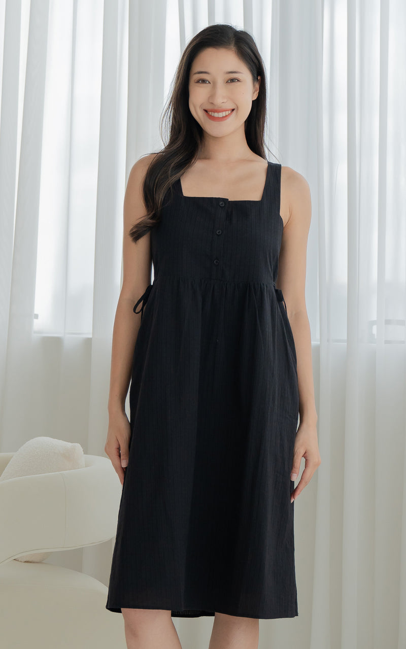 Amara Lines Nursing Dress in Black