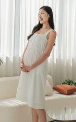 Amara Lines Nursing Dress in White