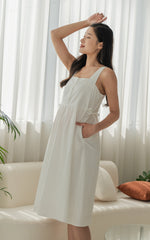 Amara Lines Nursing Dress in White