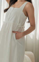 Amara Lines Nursing Dress in White