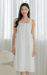 Amara Lines Nursing Dress in White