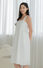 Amara Lines Nursing Dress in White