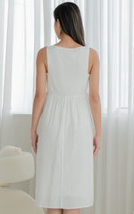 Amara Lines Nursing Dress in White