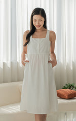 Amara Lines Nursing Dress in White