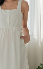 Amara Lines Nursing Dress in White