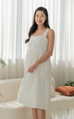 Amara Lines Nursing Dress in White