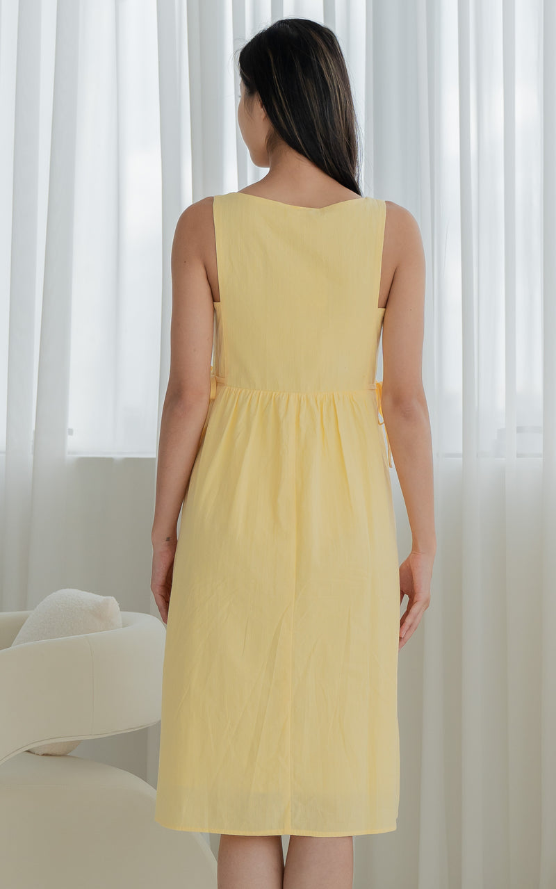 Amara Lines Nursing Dress in Yellow