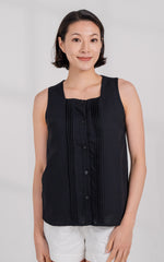 Bailey Pleated Nursing Top in Black