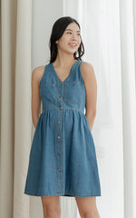 Blakely Denim Nursing Dress in Dark Denim