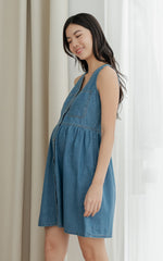 Blakely Denim Nursing Dress in Dark Denim