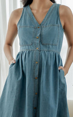 Blakely Denim Nursing Dress in Light Denim