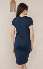 Brynlee Knitted Nursing Dress in Navy