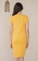 Brynlee Knitted Nursing Dress in Yellow