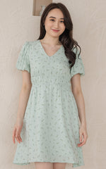 Collins Floral Nursing Dress in Green