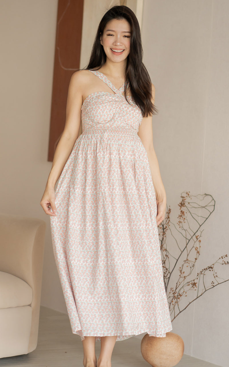 Dahlia Floral Padded Nursing Dress in Pink