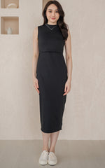 Daniela Knitted Nursing Dress in Black