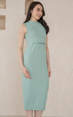 Daniela Knitted Nursing Dress in Sage