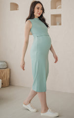 Daniela Knitted Nursing Dress in Sage