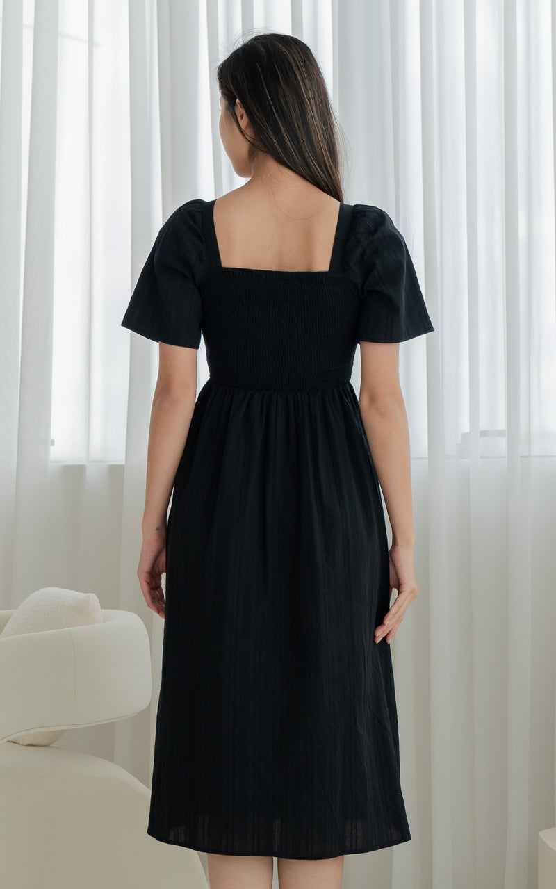 [BACKORDER] Eden Lines Nursing Dress in Black