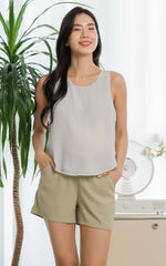 Emerson Maternity Shorts in Muted Green