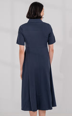 Harmony Nursing Shirtdress in Navy