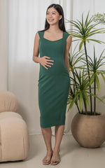 Ashley Bodycon Nursing Work Dress in Green