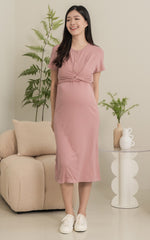 Sloane Knitted Nursing Dress in Pink