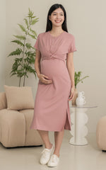 Sloane Knitted Nursing Dress in Pink