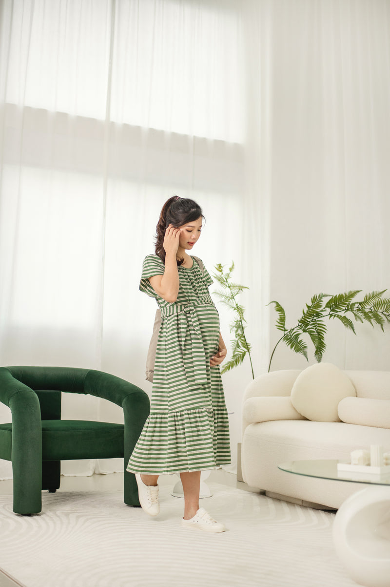 Lia Stripes Sash Nursing Dress