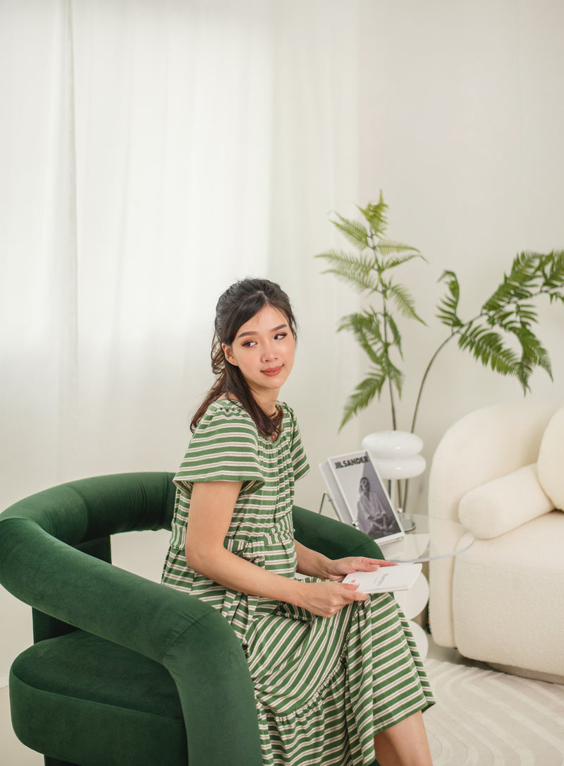 Lia Stripes Sash Nursing Dress