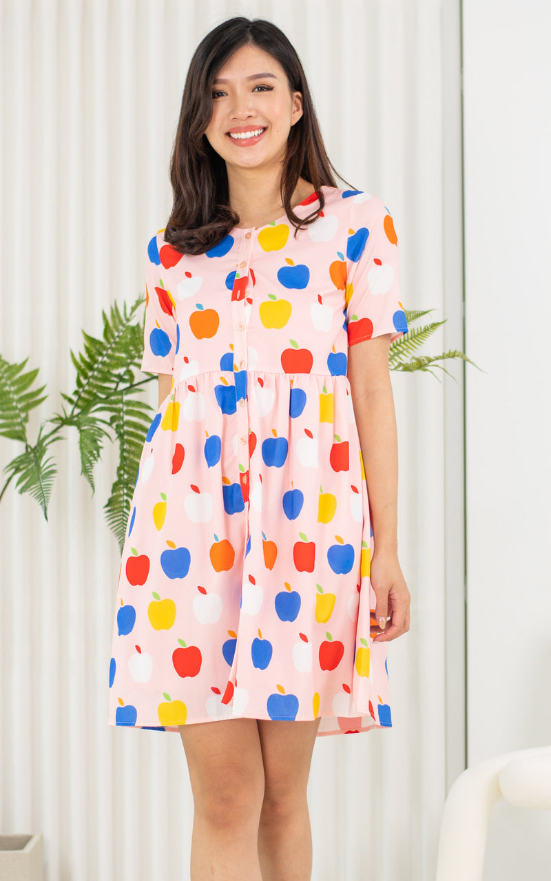 Apple Printed Nursing Dress