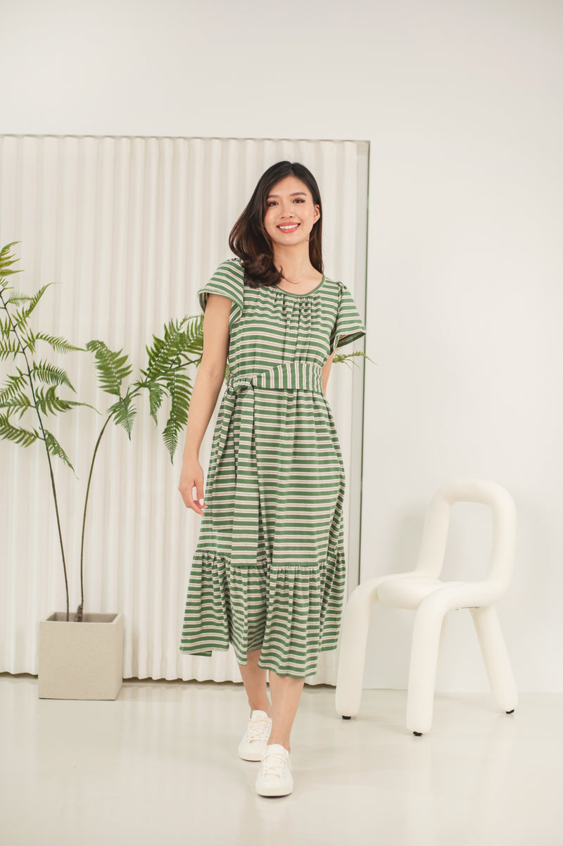 Lia Stripes Sash Nursing Dress