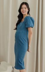 Kaylee Bodycon Nursing Dress in Dark Denim