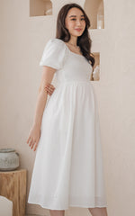 Kimberly Creased Nursing Dress in Cream