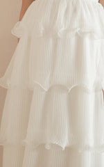 [BACKORDER] Lena Pleated Nursing Dress in White