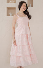 Lilith Tiered Floral Nursing Dress in Pink