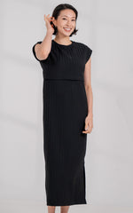 Myla Knitted Nursing Dress in Black