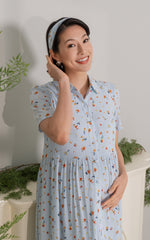 Norah Floral Nursing Dress in Blue