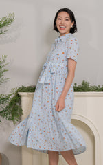 Norah Floral Nursing Dress in Blue