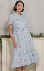 Norah Floral Nursing Dress in Blue