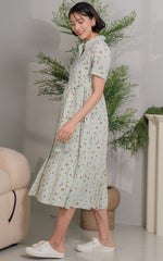 Norah Floral Nursing Dress in Green