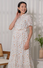 Norah Floral Nursing Dress in White