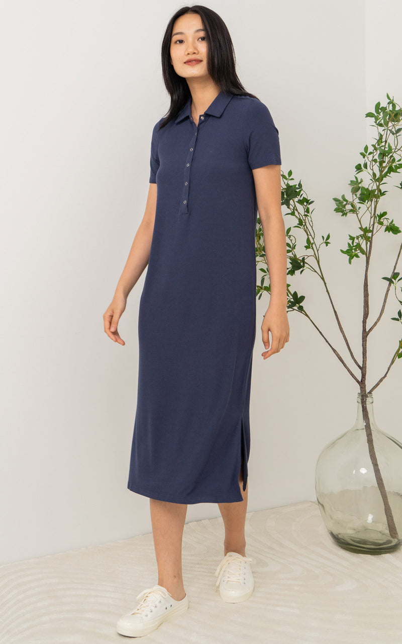 [BACKORDER] Parker Polo Nursing Dress in Navy