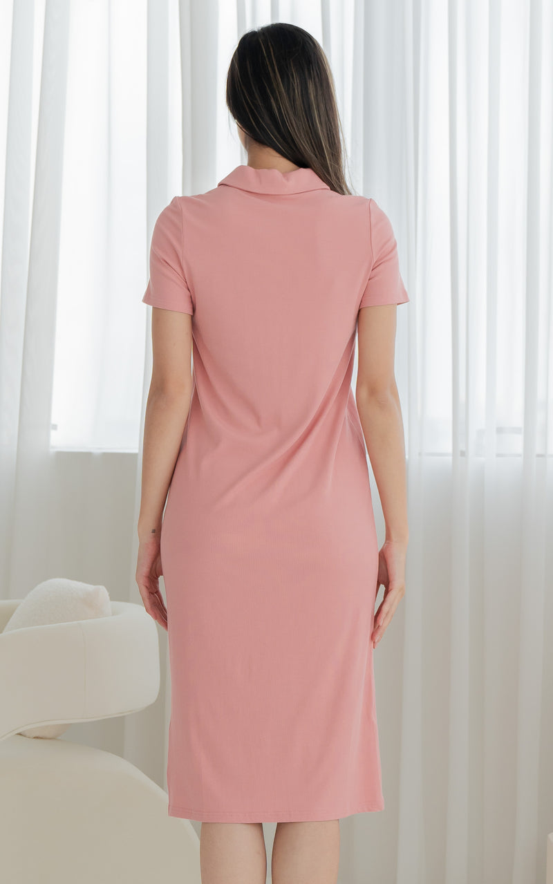 Parker Polo Nursing Dress in Rose