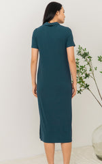 Parker Polo Nursing Dress in Teal