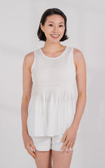 Presley Micro Pleated Nursing Top in White